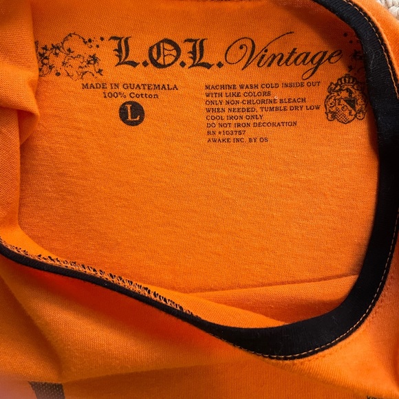LOL Vintage short sleeve top orange and black pumpkin Halloween graphic t shirt - Picture 4 of 5